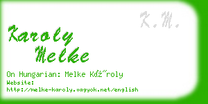 karoly melke business card